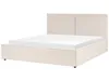 BELIANI Polsterbett Beige Stoffbezug mit Hohem Kopfteil Produktbild-Vorschau 6