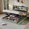 ProximaX Doppelbett 160x200 cm Leinen mit LED, USB-C und Produktbild-Vorschau 1
