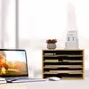 Relaxdays Briefablage Bambus, Büro Organizer für A4 Papier, Produktbild-Vorschau 2