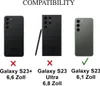 Three Samsung phones are shown with compatibility indicators. Produktbild-Vorschau