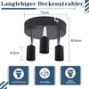 ZMH Deckenstrahler LED GU10 Rund 3 Flammig schwarz 350° Produktbild-Vorschau 4