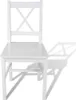 A white wooden chair is shown against a white background with its shadow cast to the right. Náhľad obrázku produktu