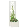 vidaXL Bac à plantes avec treillis 43x43x142 cm PP blanc Voir les images du produit 2