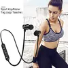 A woman in athletic wear is shown with a pair of black wireless earbuds. Produktbild-Vorschau