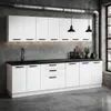 ULWEHOME | Küchenzeile 260 cm Mattweiß, Küchenmöbel-Set mit Produktbild-Vorschau 4