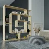 A modern living room with a wooden bookshelf room divider. Podgląd zdjęcia produktu