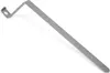 A metal bracket with two holes, one at each end, and a bend in the middle. Voir les images du produit