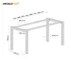 A technical drawing of a metal table frame with dimensions. Anteprima dell’immagine prodotto