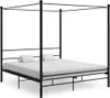 vidaXL Postel se stříškou Black Metal 180x200 cm Náhled obrázku produktu 6