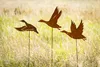 Gartenstecker Fliegende Enten 3er Set Metall Edelrost Produktbild-Vorschau 2