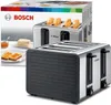 A Bosch toaster is shown in front of its packaging, with a small inset showing toast with jam and butter. Anteprima dell’immagine prodotto