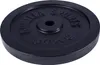 A black weight plate with embossed text. Produktbild-Vorschau