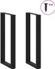 vidaXL Bartischbeine U-Form 2 Stk. Schwarz 50x(100-101) cm Produktbild-Vorschau 2