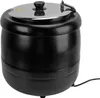 A black soup kettle warmer with a silver lid is shown against a white background. Náhled obrázku produktu