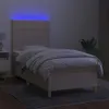 Boxspringbett mit Matratze & LED Creme 90x190 cm Stoff Produktbild-Vorschau 4