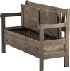 A wooden garden bench with storage, shown with its lid open. Voir les images du produit