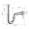 Siphon für Waschbecken G 1 1/4 Zoll, Edelstahl Produktbild-Vorschau 4