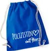 Huuraa Turnbeutel Polizistin mit Herz 12 Liter Bright Royal Produktbild-Vorschau 1