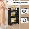 COSTWAY Wózek do wnęki o szerokości 25 cm, 4 półki, wąski Podgląd zdjęcia produktu 6