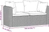 vidaXL 2-częściowa sofa ogrodowa z poduszkami z czarnego Podgląd zdjęcia produktu 5