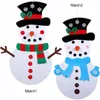 Two DIY felt snowman craft kits are displayed side-by-side against a white background. Produktbild-Vorschau