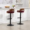 Set van 2 draaibare barkrukken, notenhout, bekleding van Productafbeelding-voorbeeld 10