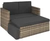tectake Rattan Lounge Korfu UV-beständig Polyrattan Nature Produktbild-Vorschau 1