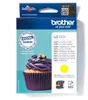 The image shows the packaging of a Brother LC123Y yellow ink cartridge, with a cupcake illustration. Voir les images du produit