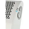 A close-up view of a white electric heater with a perforated grille and control knobs. Produktbild-Vorschau