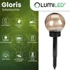 LUMILED Solárne záhradné svietidlo LED, guľa, dymovošedá, Náhľad obrázku produktu 2