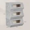 WOLTU 3er Set Stapelbare Aufbewahrungsbox mit Griffen, aus Produktbild-Vorschau 3