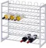 A white metal wine rack with several bottles of wine on it. Náhľad obrázku produktu