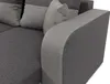 A close-up view of the armrest and cushions of a gray sectional sofa. Náhled obrázku produktu