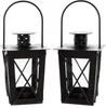 2x Mini Laterne Metall + Glas schwarz – Teelichthalter Produktbild-Vorschau 3