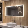 Badspiegel mit LED Beleuchtung Licht und Uhr 120x60cm ECHOS Produktbild-Vorschau 1