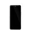 A clear screen protector is shown laid over a smartphone. Produktbild-Vorschau
