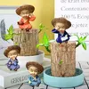 Brazilská dřevěná dekorace - malý mnich ve slaměném Náhled obrázku produktu 5