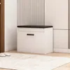 Rangement pour chaussures blanc avec siège et trou de Voir les images du produit 5