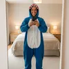 Onesie kigurumi pyžamový kostým pro dospělé žralok tmavě Náhled obrázku produktu 7