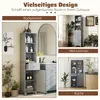 COSTWAY Badkamerkast, smal, hoge kast met 3 planken, lade, Productafbeelding-voorbeeld 4