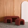sweeek - Bank und Satzhocker Bouclé - Terracotta Produktbild-Vorschau 2