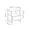 A line drawing of a nightstand with dimensions indicated by lines and text. Podgląd zdjęcia produktu