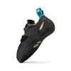 Boostic R Kletterschuhe von Scarpa; unisex; schwarz mit gelben und blauen Akzenten; seitliche Ansicht. Produktbild-Vorschau