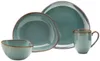 Kombiservice 16-teilig aus glänzendem Porzellan Hellblau Produktbild-Vorschau 3