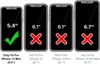 Diagram showing different iPhone sizes and indicating compatibility with a case. Anteprima dell’immagine prodotto