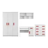 Kinder-Kleiderschrank JONAS 120 cm – Weiß/Weiß mit roten Produktbild-Vorschau 9