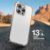 A clear phone case is shown on a road with a blurred background of mountains and a road. Anteprima dell’immagine prodotto