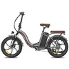 A studio shot of a gray folding electric bicycle against a white background. Produktbild-Vorschau