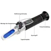 A product shot of a refractometer with labels pointing to its parts. Produktbild-Vorschau