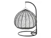 A hanging egg chair with a metal stand on a white background. Náhled obrázku produktu